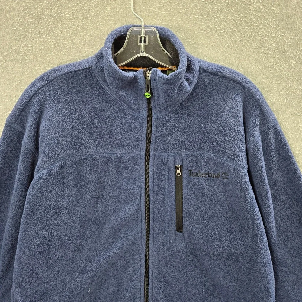 Timberland Men Jacket Large‎ Blue Softshell Fleece Full Zip